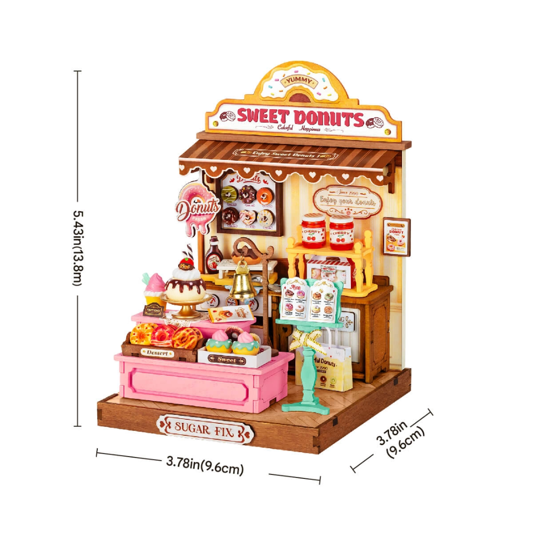 Mini Domek 3D - Sweetie’s Donut Shop | Rolife – wymiary modelu
