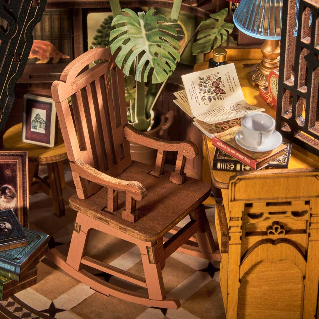 Detale w ciemnym drewnie – DIY Book Nook - Silent Corner Study I Rolife