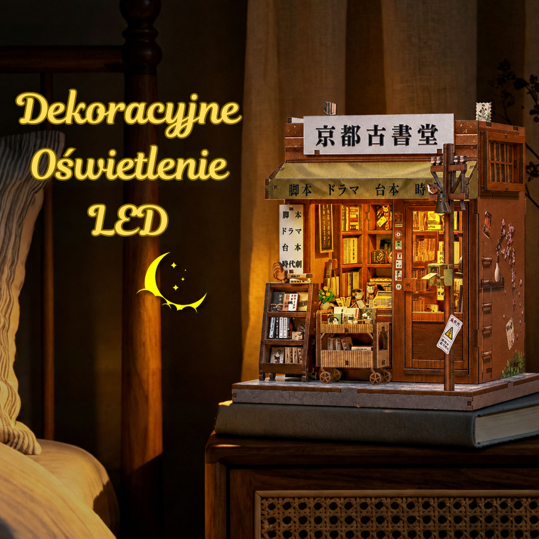 Antique Bookery of Kyoto – DIY Book Nook CuteBee | Puzzle 3D Prezent – oświetlenie LED po zmroku
