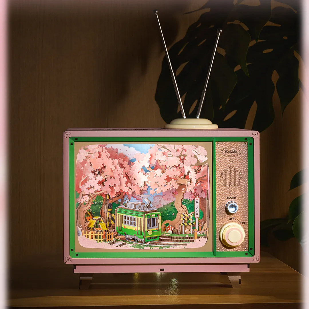 Drewniany Zestaw Puzzle 3D - Sakura Dream Tour | Rolife – oświetlenie LED po zmroku