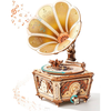 Drewniany Zestaw Puzzle 3D - Gramofon| ROKR