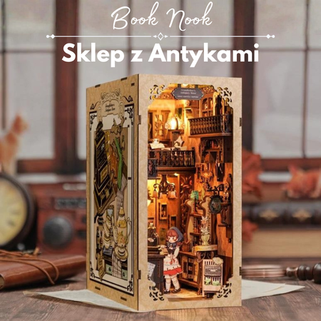 DIY Book Nook - Sklep z Antykami | Cutebee Minaturowy Domek 3D
