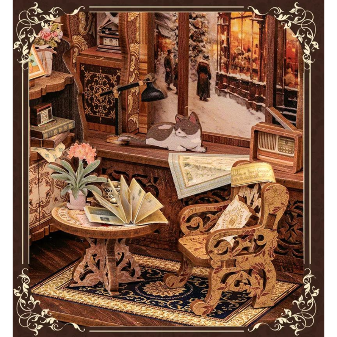 Drzwi, które się otwierają – DIY Book Nook Zestaw Świąteczny – Wspomnienia z Retro Księgarni | Cutebee