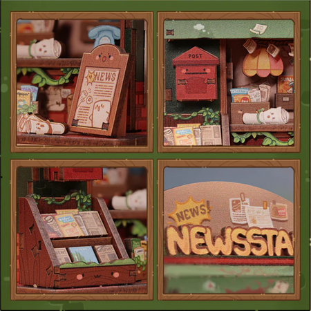 Kiosk Newsstand TaleBox – Puzzle 3D Cutebee, domek DIY