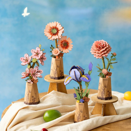 Irys – Puzzle 3D Rowood, kwiat DIY Rolife