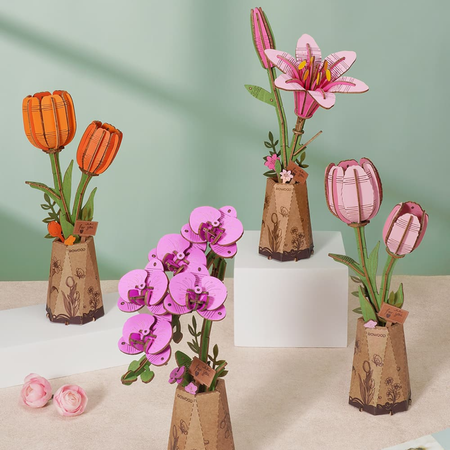 Pink Tulip – Puzzle 3D Rowood, 