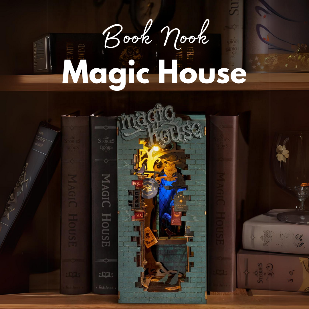 Magic House DIY Book Nook – Miniaturowy Domek 3D | Robotime – oświetlenie LED po zmroku