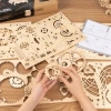 Drewniany zestaw puzzle 3d - Sowa Zegar | Robotime