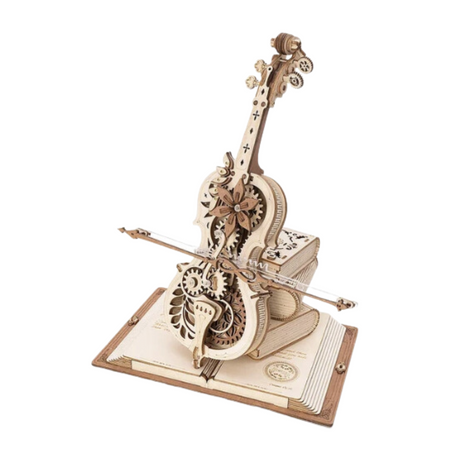 drewniany zestaw puzzle 3d - Wiolonczela | Robotime