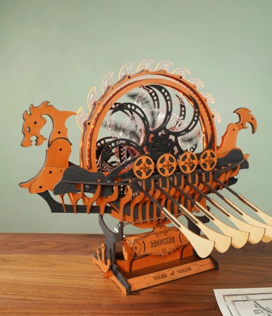 Statek Wikingów Dragon Ship – Puzzle 3D ROKR, mechanika (229 el.)