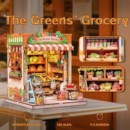The Greens’ Grocery – zbliżenie witryny i ekspozycji