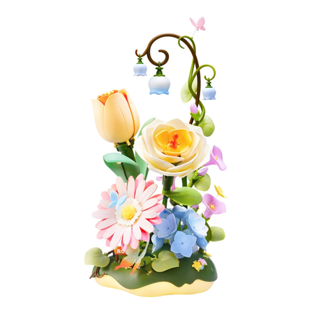 Garden Ramble – Puzzle 3D ROKR, bukiet kwiatów z LED (206 el.)
