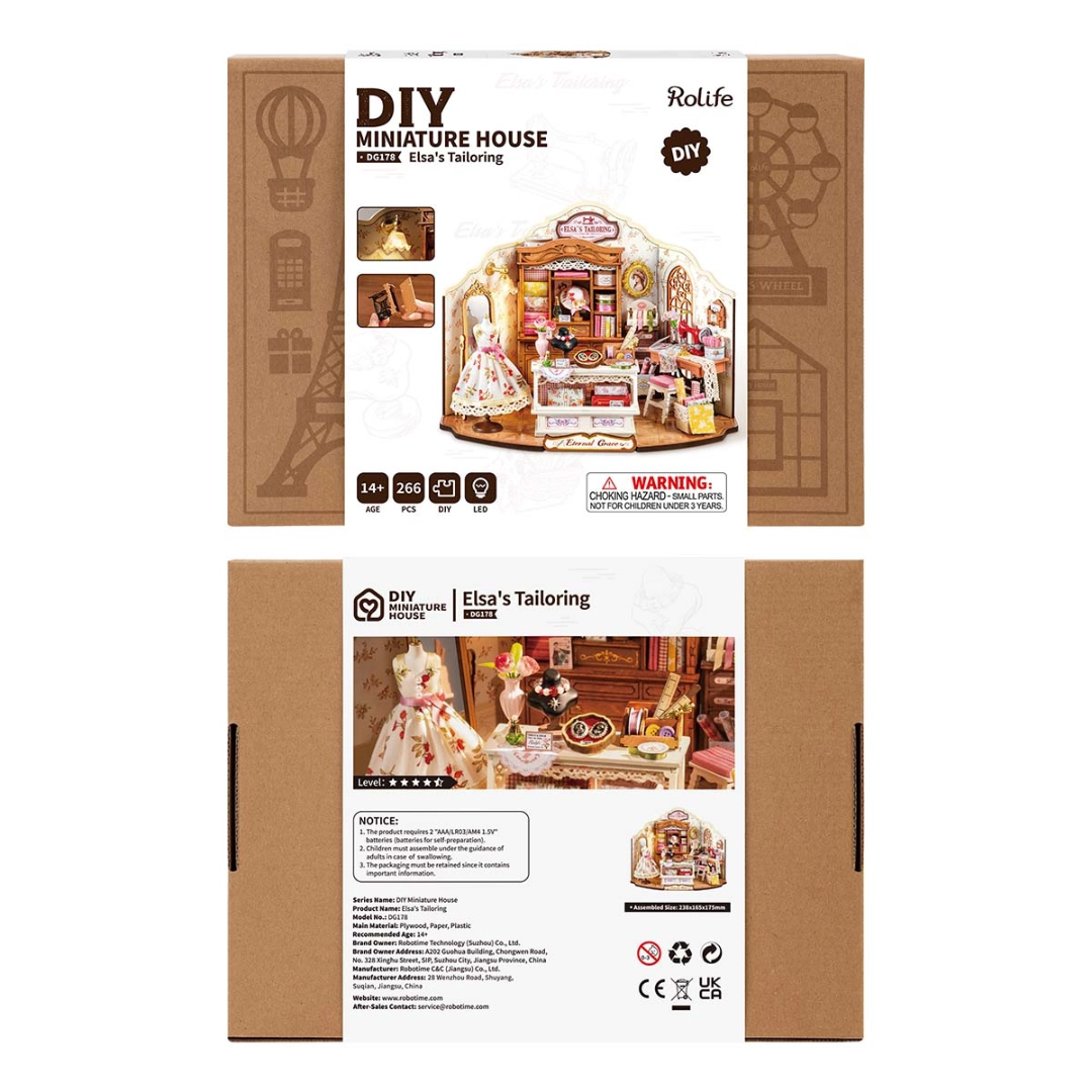 Mini Domek 3D - Pracownia krawiecka Elsy | Rolife – wymiary modelu