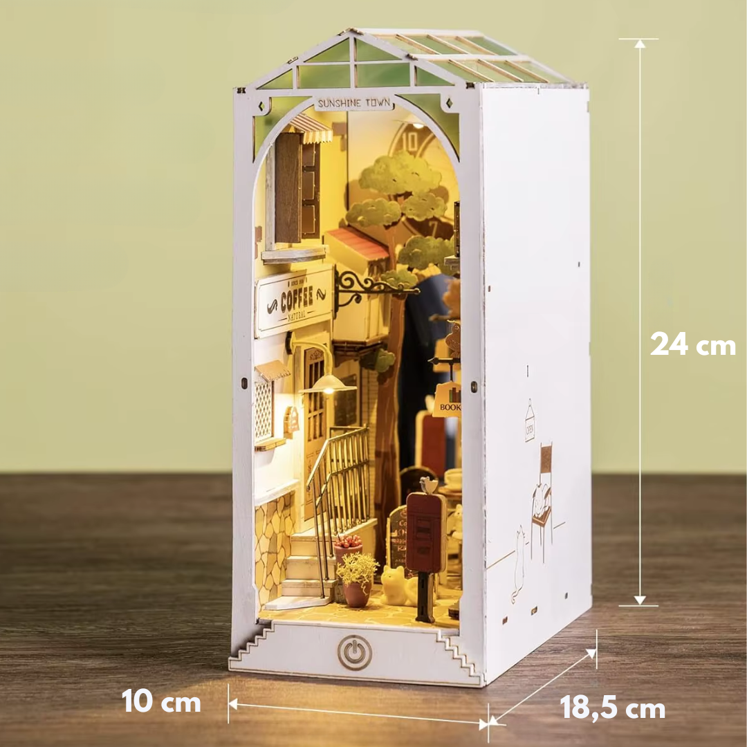 DIY Book Nook - Sunshine Town | Robotime – wymiary modelu