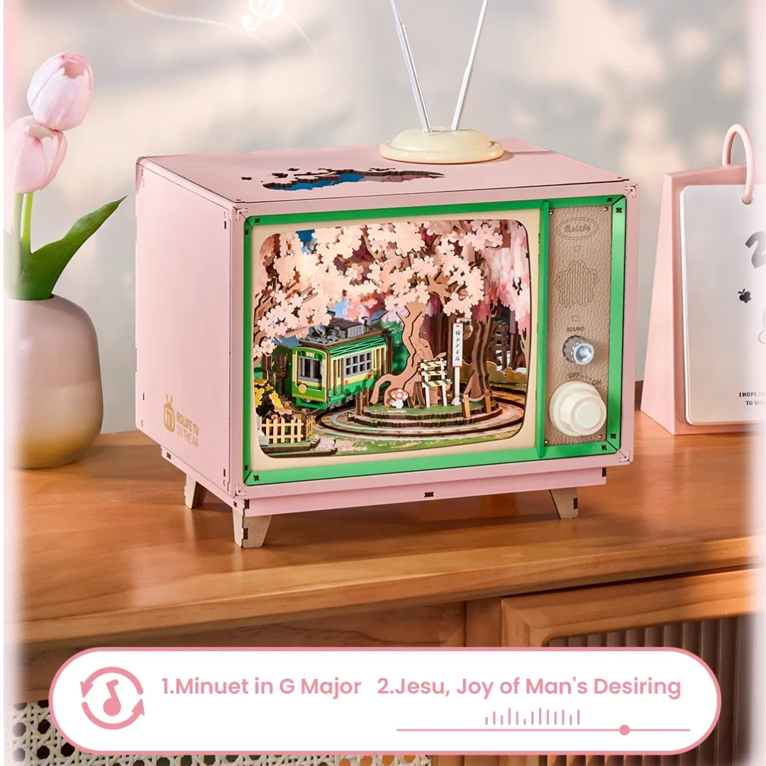 Obudowa retro TV – pokrętła i antena