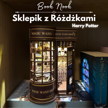 DIY Book Nook – Sklepik z różdżkami (Harry Potter) – widok frontu