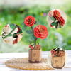 Czerwony Goździk – Puzzle 3D Rowood, drewniany kwiat DIY