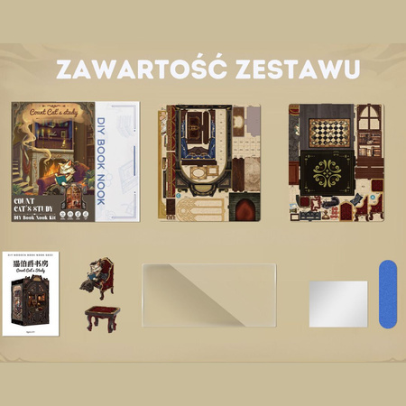 DIY Book Nook Zestaw Świąteczny – Rezydencja Hrabiego Kota | Cutebee Miniaturowy Domek