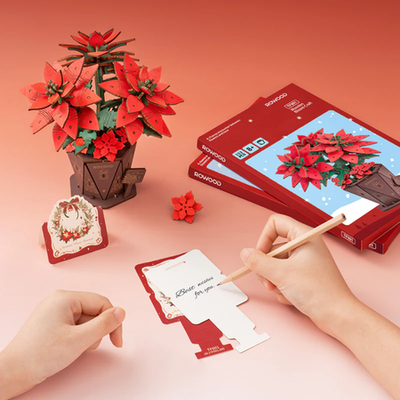 Gwiazda Betlejemska – Puzzle 3D Rolife, świąteczny kwiat DIY