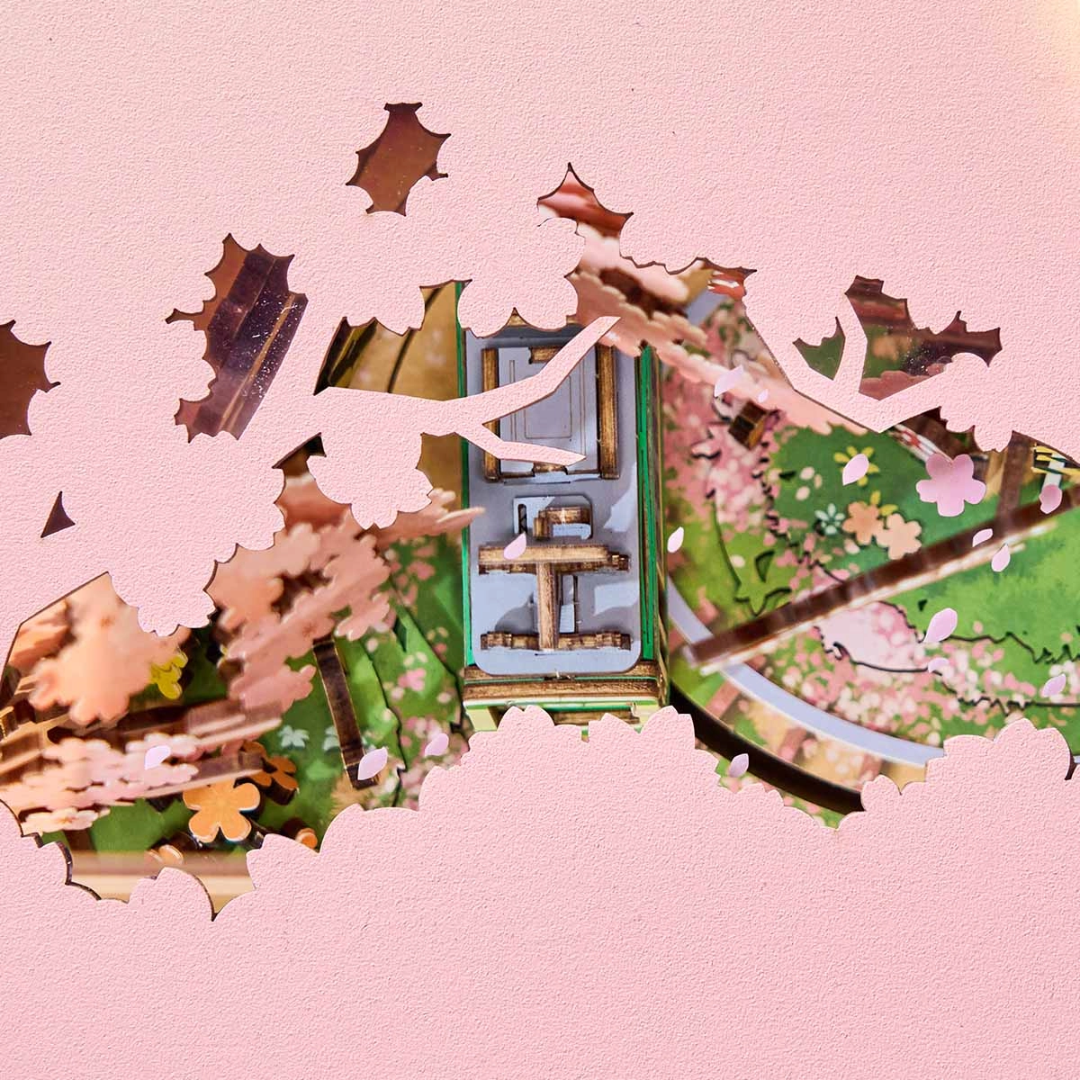 Sakura i tramwaj w miniaturze – Drewniany Zestaw Puzzle 3D - Sakura Dream Tour | Rolife