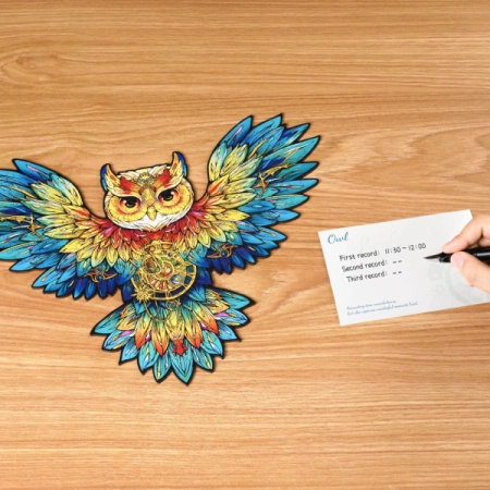 Sowa – Drewniane Puzzle Rowood 200 el., obraz do oprawienia