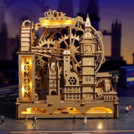 Tor Kulkowy Londyn Marble Travel – Puzzle 3D ROKR z LED (431 el.)