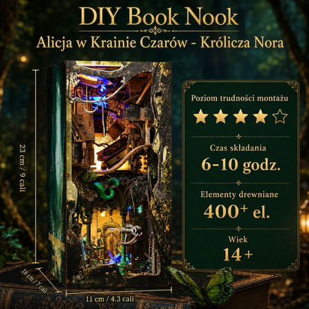 Królicza Nora (Alicja w Krainie Czarów) – DIY Book Nook Minicity | Puzzle 3D Prezent