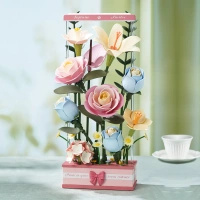 Bukiet Blooming Box – Puzzle 3D ROKR, ruchome kwiaty z LED (263 el.)