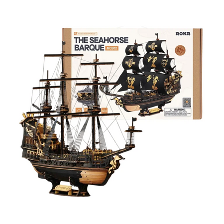 Drewniany Zestaw Puzzle 3D - Statek Piracki