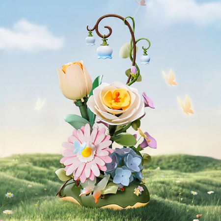 Garden Ramble – Puzzle 3D ROKR, bukiet kwiatów z LED (206 el.)