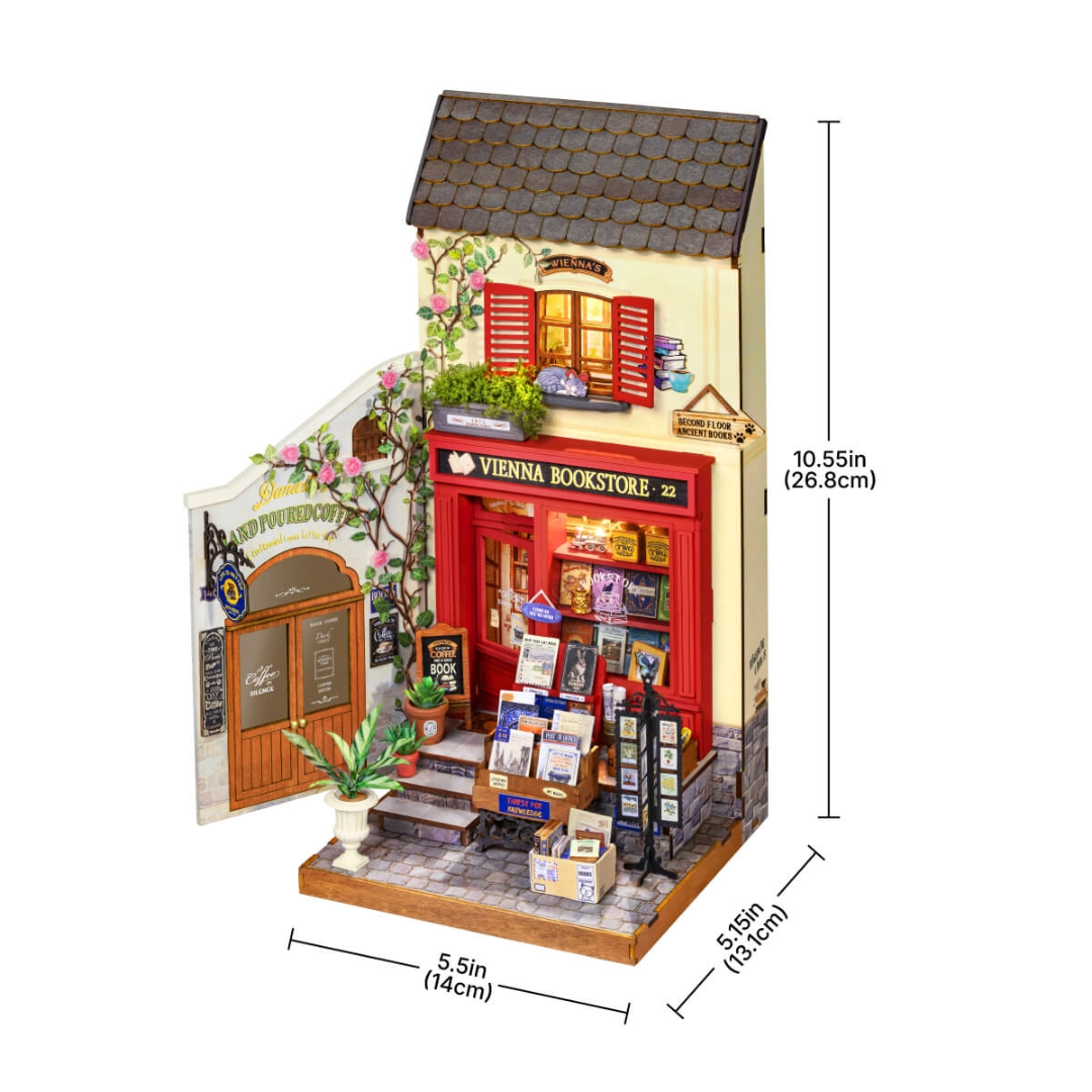 Mini Domek 3D - Vienna Bookstore | Rolife – wymiary modelu