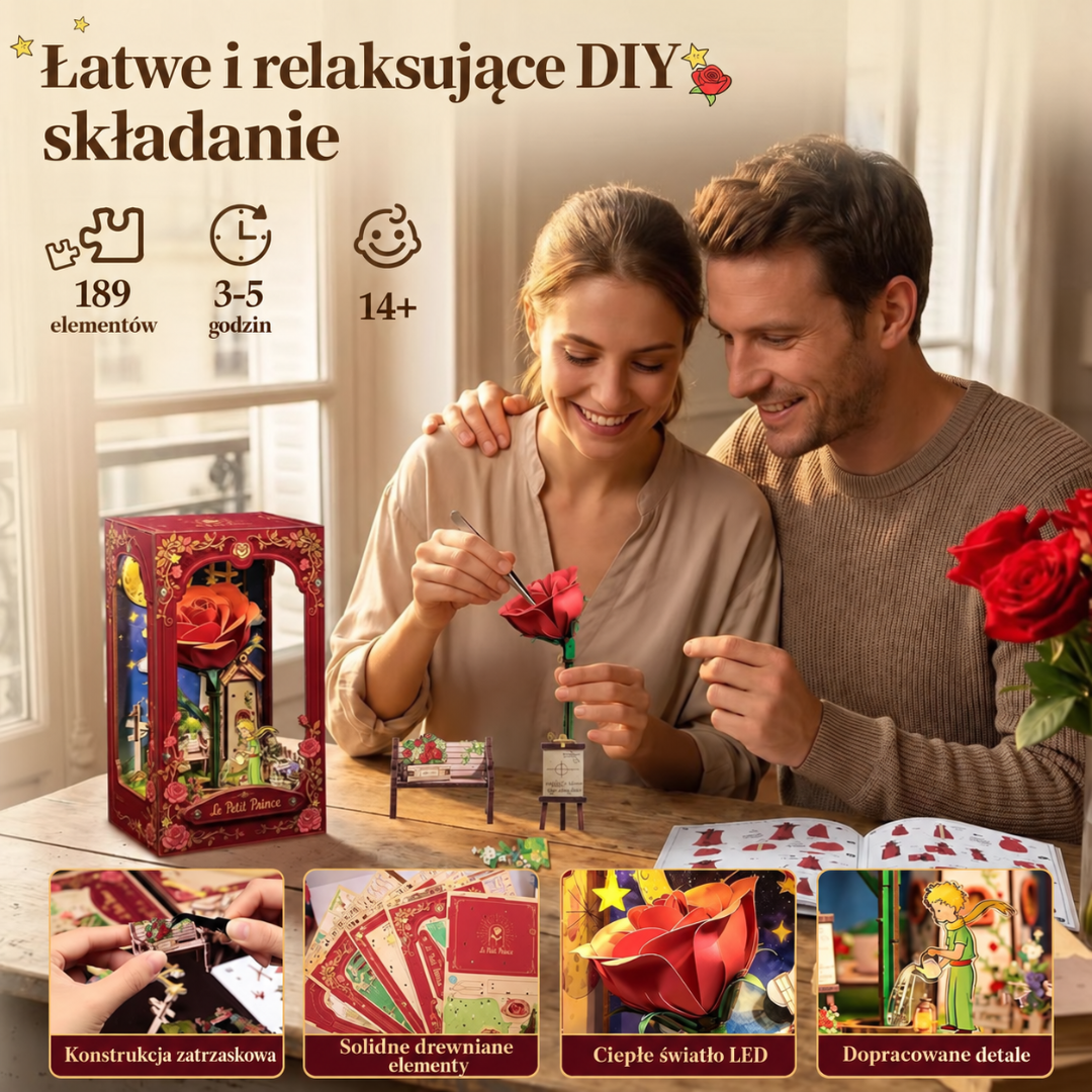 My One and Only Rose – DIY Book Nook CuteBee | Puzzle 3D Prezent – instrukcja krok po kroku