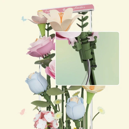 Puzzle 3D Bukiet Kwiatów – Blooming Bouquet Box | Model DIY ROKR