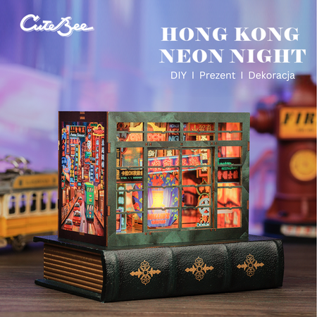 DIY Book Nook - Hongkong Neon Night | Cutebee