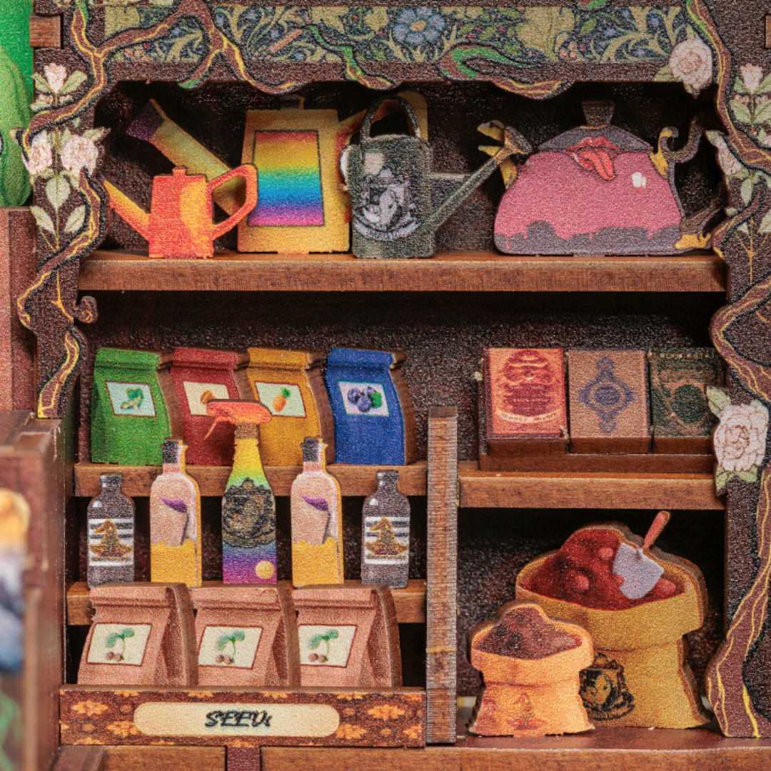 Magiczne witryny i eliksiry – DIY Book Nook - Fantastyczny Sklep Ogrodniczy Nowa Wersja | Cutebee Miniaturowy Domek