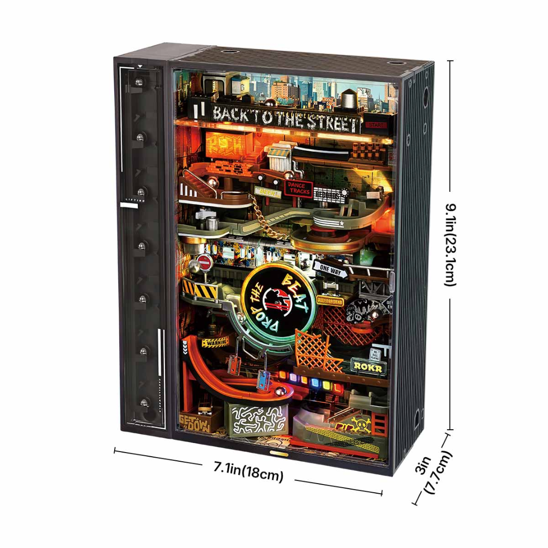  Puzzle 3D Tor Kulkowy - Hip-Hop Style | Mechaniczny Marble Run Robotime ROKR – wymiary modelu