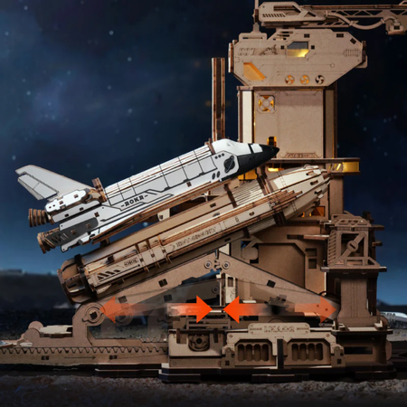 Space Shuttle Rakieta – Puzzle 3D ROKR, mechaniczny start z LED