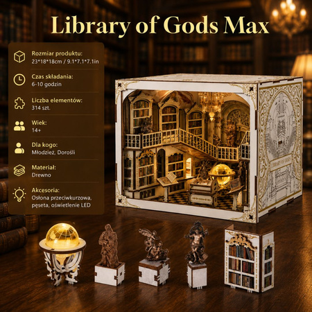 Library of Gods Max – DIY Book Nook MiniCity | Puzzle 3D Prezent