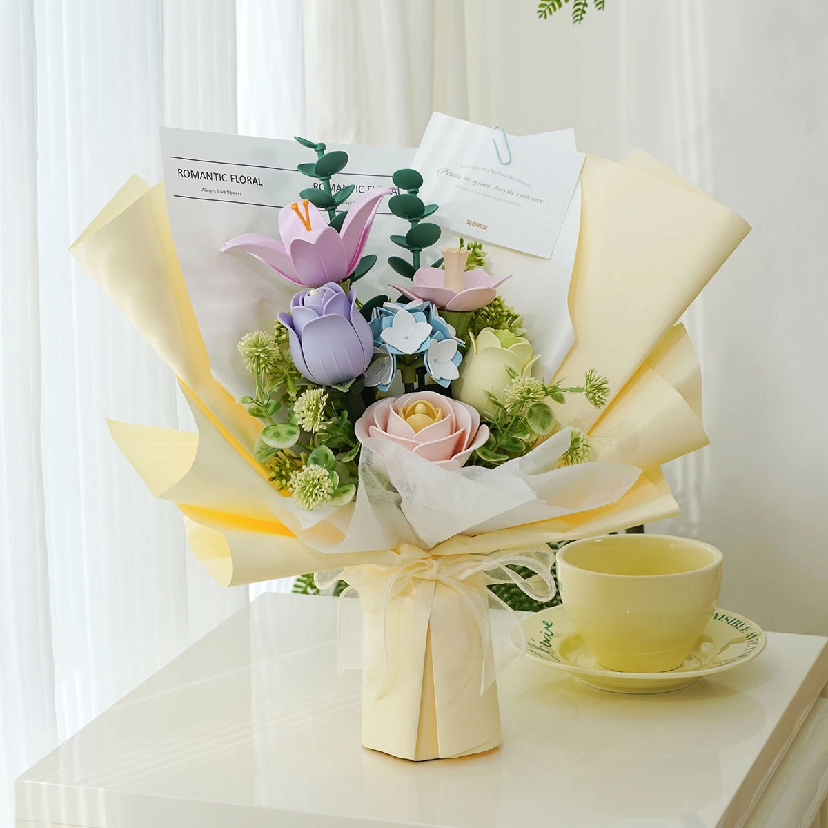 AF01J Spring Time Bouquet – drewniany bukiet kwiatów 3D