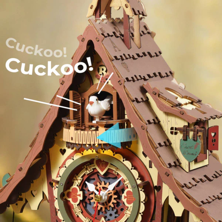 Zegar z Kukułką (wersja II) – Puzzle 3D ROKR z LED