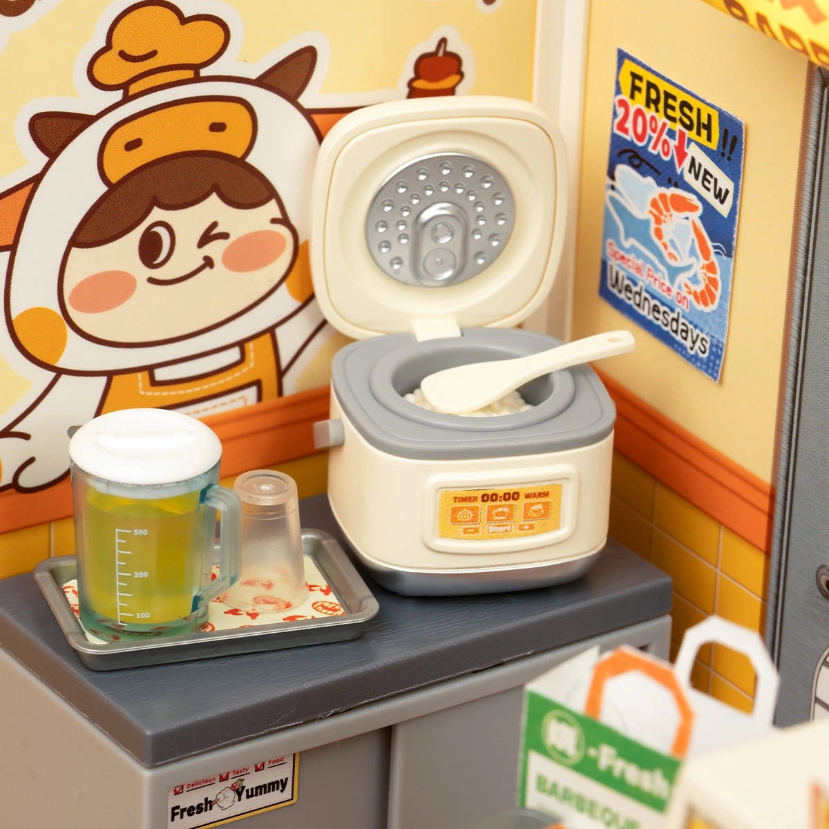 Okienko jak w prawdziwym food trucku – Mini Domek 3D - Night Out Food Stall | Rolife