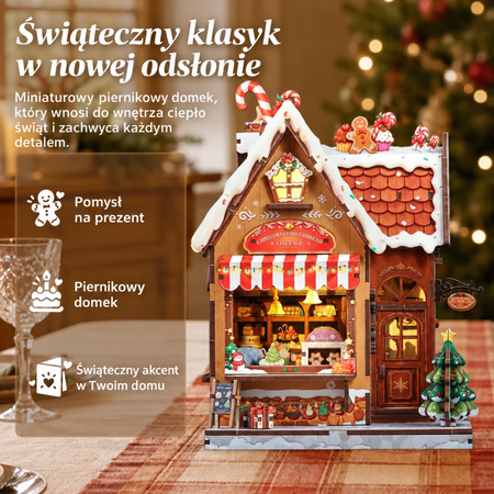 Świąteczny Piernikowy Domek – Miniaturowy Domek DIY z LED | CuteBee