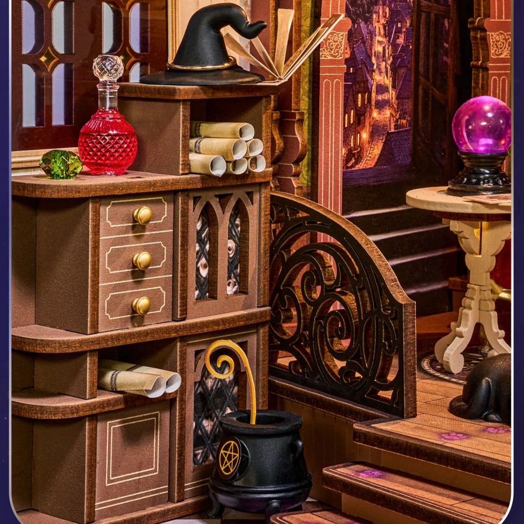 Eliksiry i tajemne skrytki – Magic Fantasy Corner Rolife DIY Book Nook – Puzzle 3D Prezent