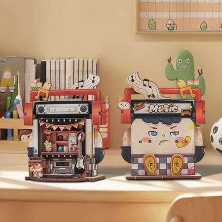 Drewniany Zestaw Puzzle 3D - Record Store