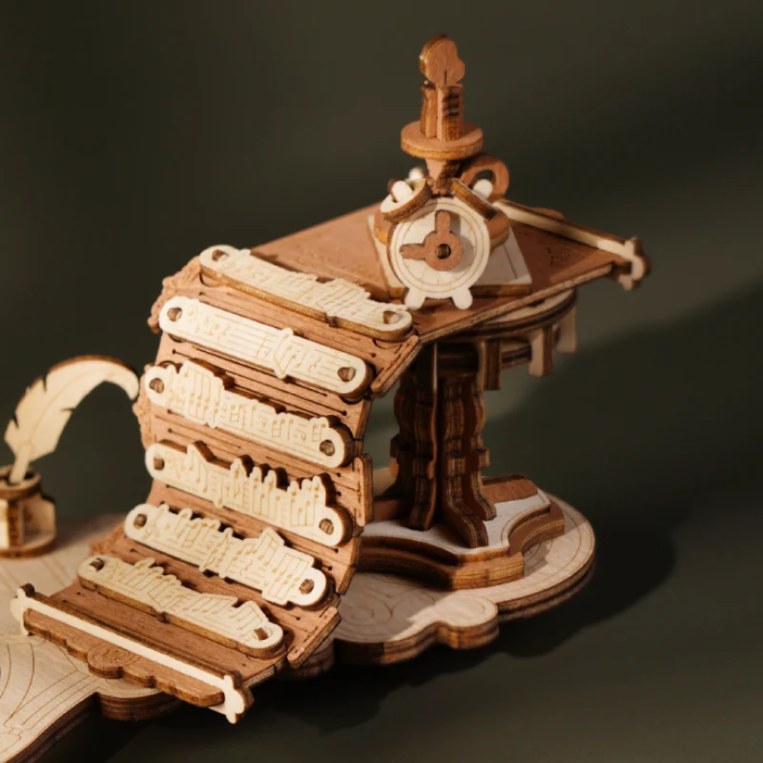 Godziny spokojnego montażu – Magic Harp – Puzzle 3D ROKR, mechaniczna szkatułka grająca z łabędziem