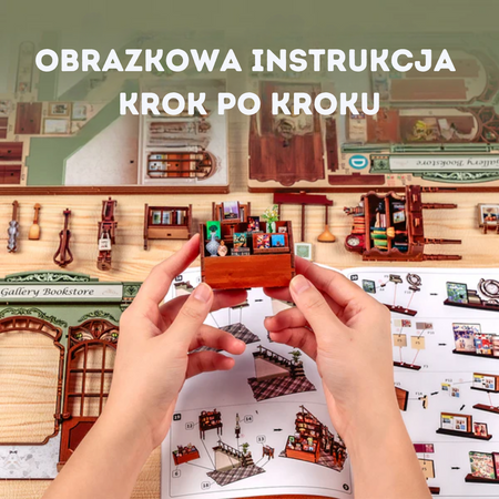 DIY Book Nook - Gallery Bookstore | Cutebee miniaturowy domek puzzle 3D
