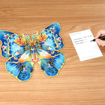 Motyl Morpho – Drewniane Puzzle Rowood 200 el., obraz DIY