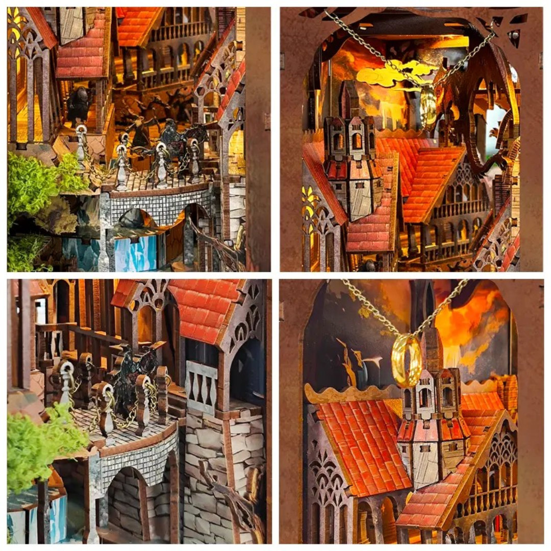 Monumentalne mury i bramy – Władca Pierścieni - DIY Book Nook – Puzzle 3D Prezent