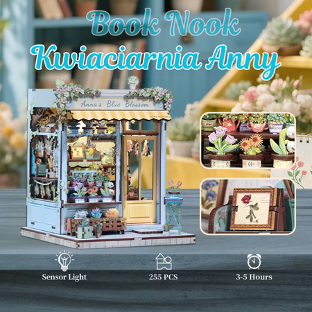 DIY Book Nook - Błękitna Kwiaciarnia Anny | Cutebee