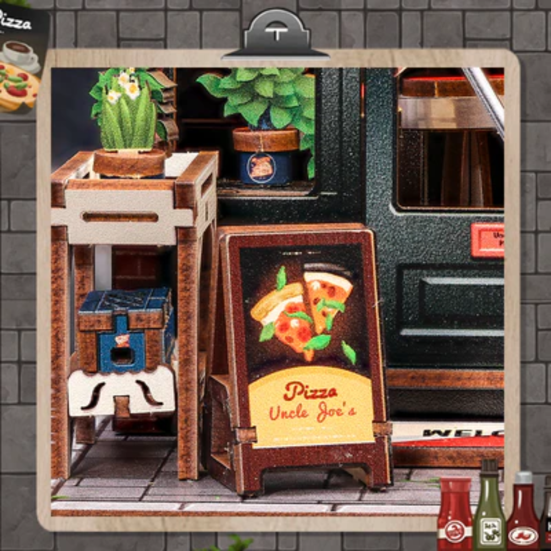 Detale, które odkrywasz – DIY Book Nook - Pizzeria | Cutebee Mini domek